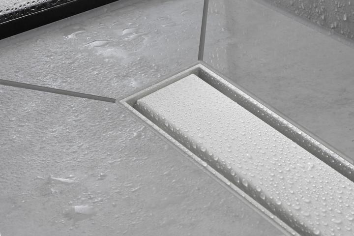 Actual product image hansgrohe HG shower channel RainDrain Match m height-adjustable frame 700mm matt white (700 mm)