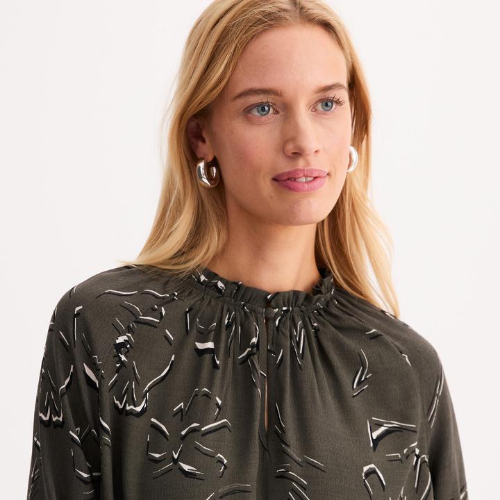 Produktbild Anne Weyburn Geblümte Bluse mit langen Ärmeln & V-Ausschnitt (L)