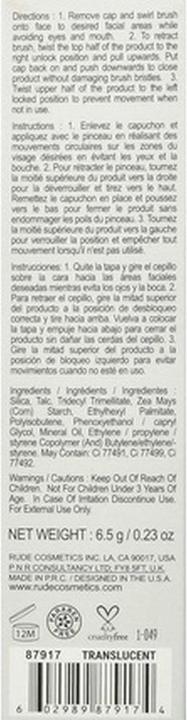 Actual product image Rude Cosmetics RUDE Puff The Magic Mineral Setting Powder Translucent (Translucent)