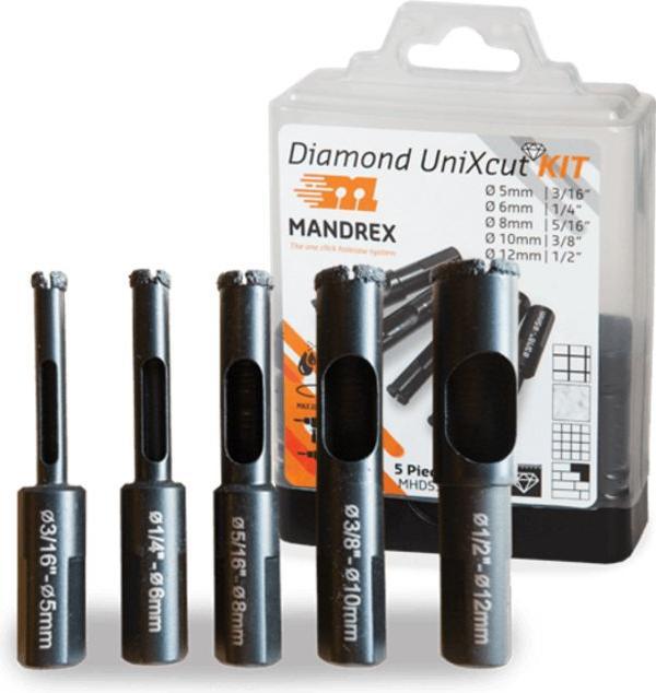 Actual product image Mandrex Diamantbohrerset UniXcut 5-tlg. (5, 6, 8, 10, 12 mm)