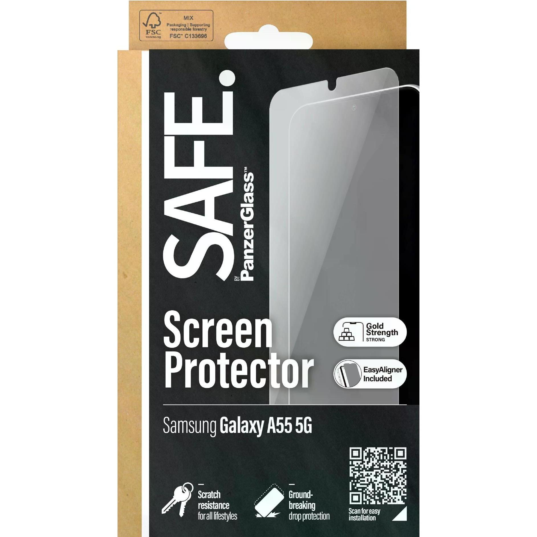 Thumbnail - Safe Ultra-Wide Fit (1 Stück, Samsung Galaxy A55), Smartphone Schutzfolie, Transparent