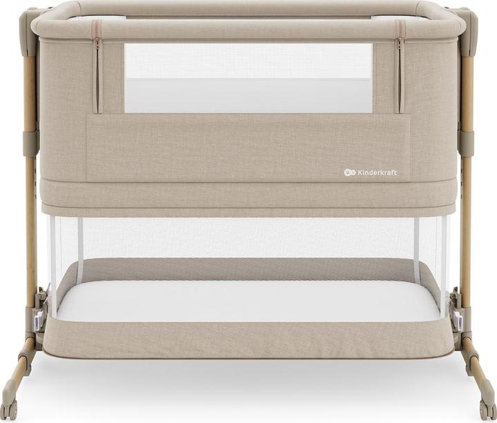 Actual product image KinderKraft co-sleeping crib Nestee Grow 2 beige wood