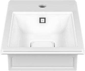 Actual product image Gessi Eleganza countertop sink, 520 x 410mm, Cristalplant (matt white), 46801516 (495 mm, 595 mm)