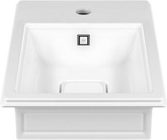 Actual product image Gessi Eleganza countertop sink, 520 x 410mm, Cristalplant (matt white), 46801516 (495 mm, 595 mm)