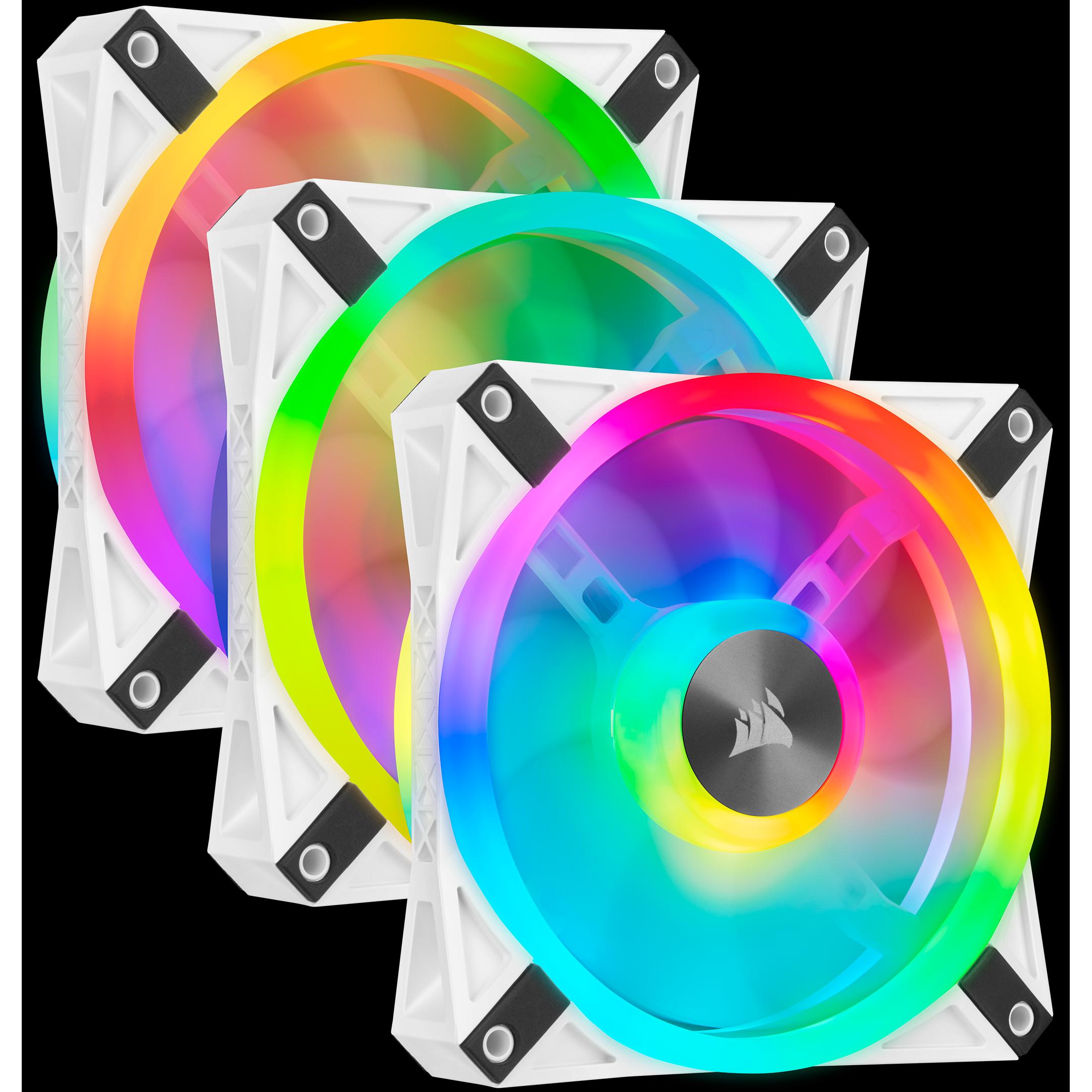 Corsair iCUE QL120 RGB (120 mm, 3 x), PC Lüfter, Weiss