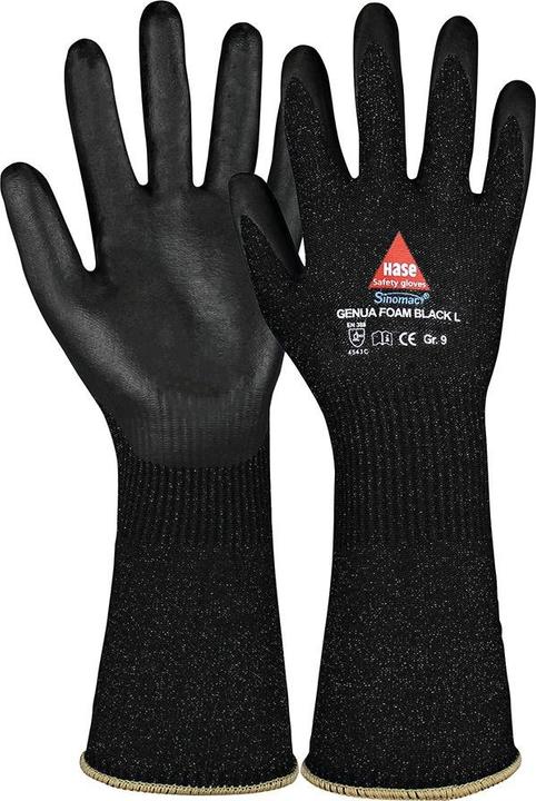 Hase Cut protection gloves Genua Foam black long size 9 black EN 388 PPE category II (9)