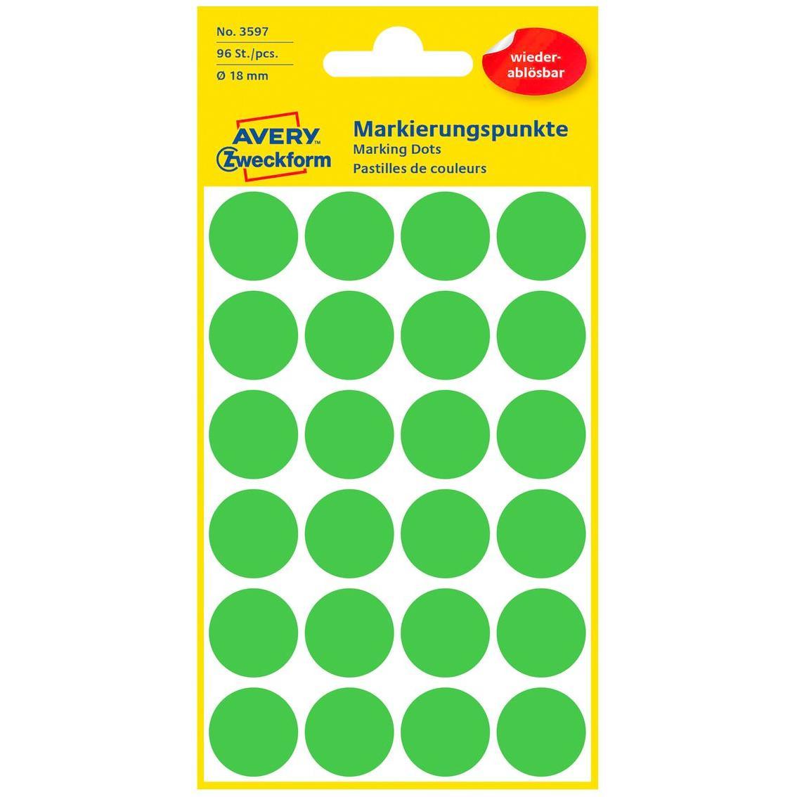 15x Avery, Etiketten, Abnehmbare Markierungspunkte