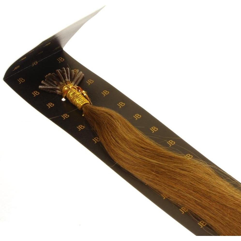 Hair2heart 200 x Microring ITip Real Hair Extensions 40 cm 05 g strands Smooth Colour 8 Light Brown (8 Light Brown, 40 cm) (A3726)