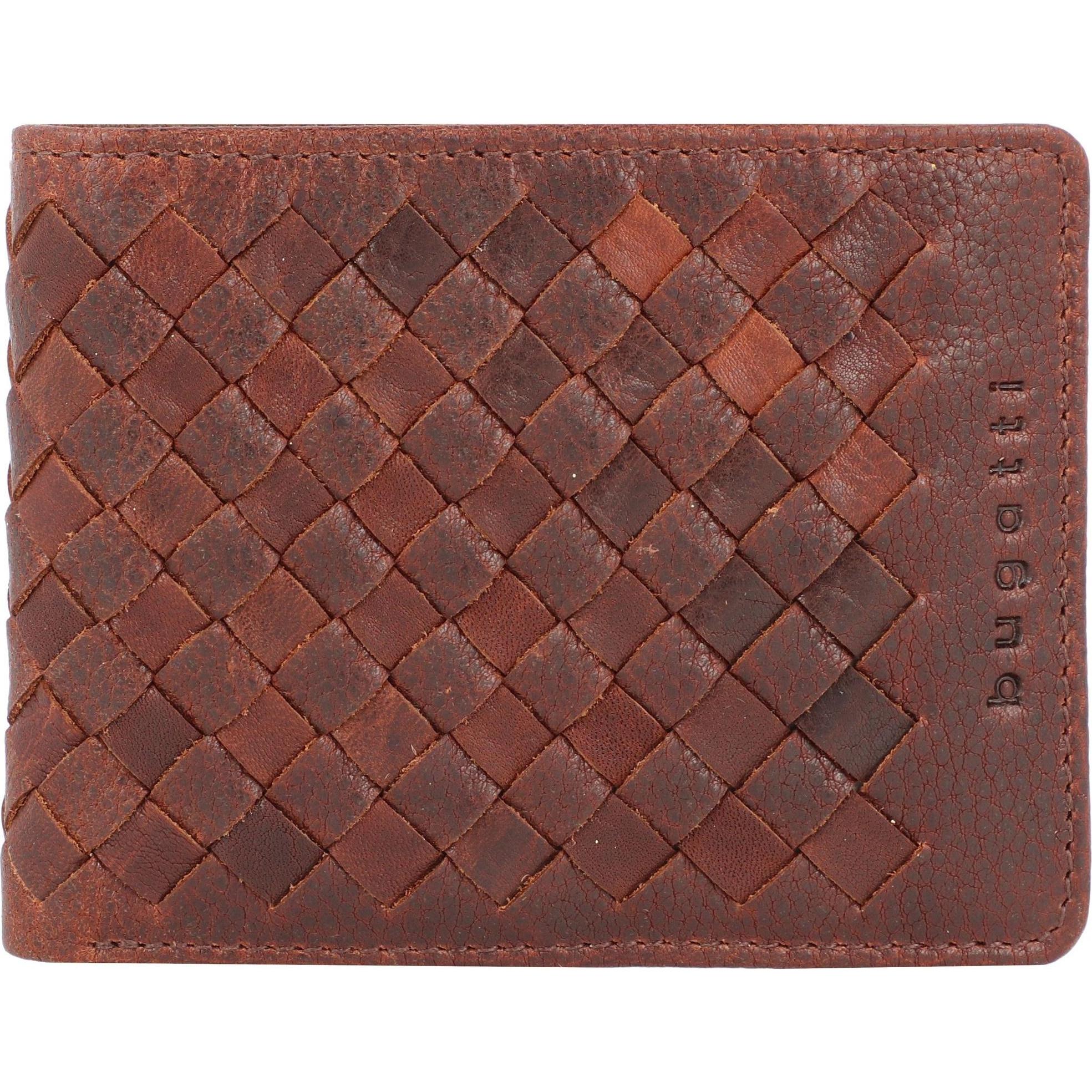 Bugatti, Herren, Portemonnaie, Woven Geldbörse Leder 11 cm, Beige
