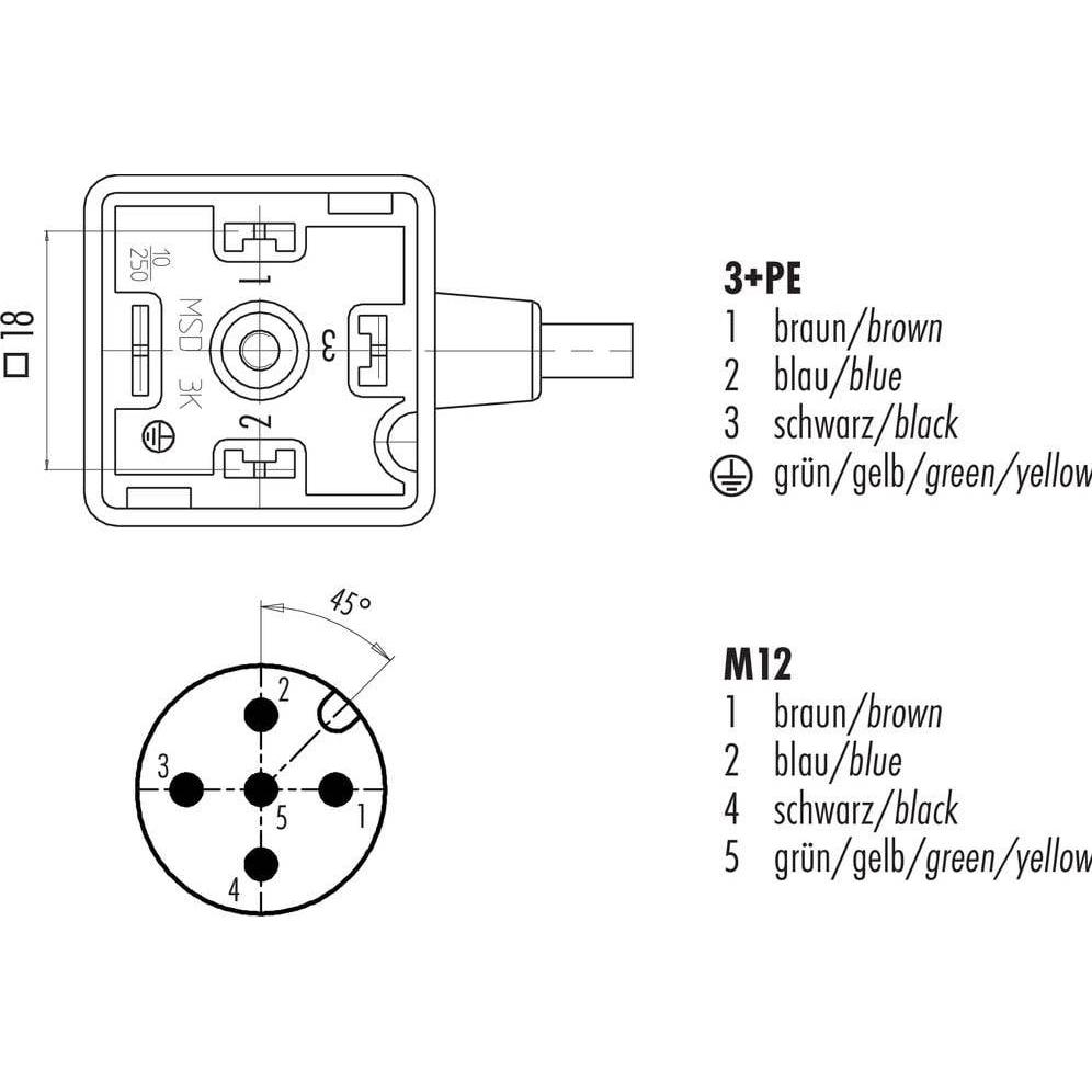 Thumbnail - Schubiger Magnetventilsteckose A umspritzt Schwarz 31 5235 300 000 Binder Inhalt: 1 St., Elektronikkabel + Stecker, Schw...