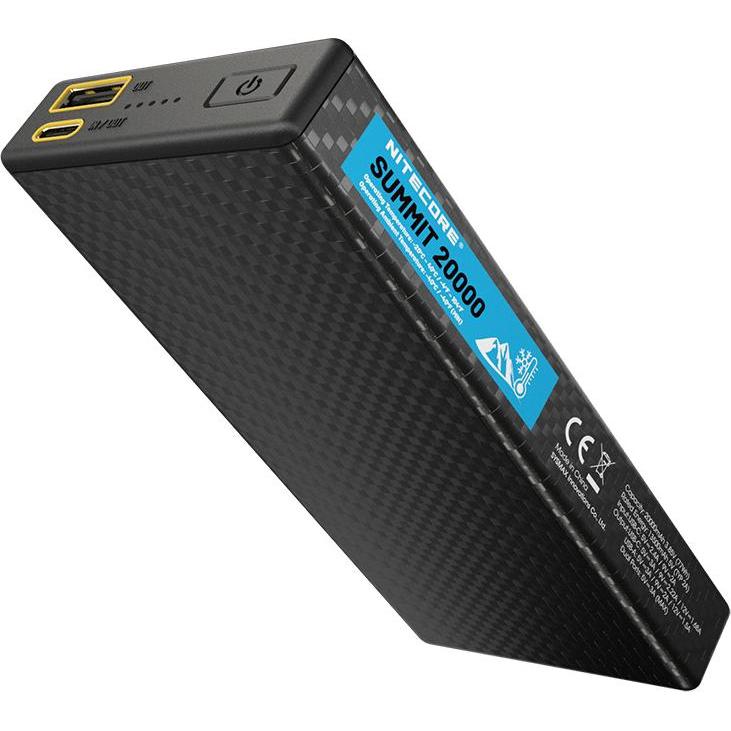 Nitecore Powerbank SUMMIT20000 - 20000mAh, kältebeständig (20000 mAh, 30 W, 77 Wh), Powerbank, Schwarz
