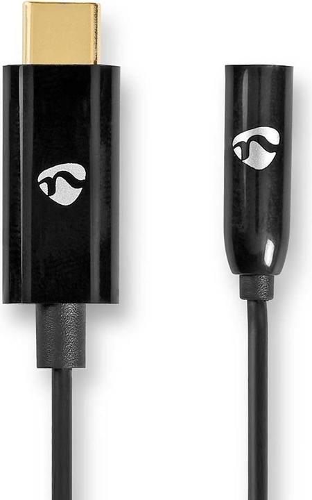Actual product image Nedis USB-C plug -> jack socket 3.5mm length=15cm, black, blister (3.5mm jack, USB-C)