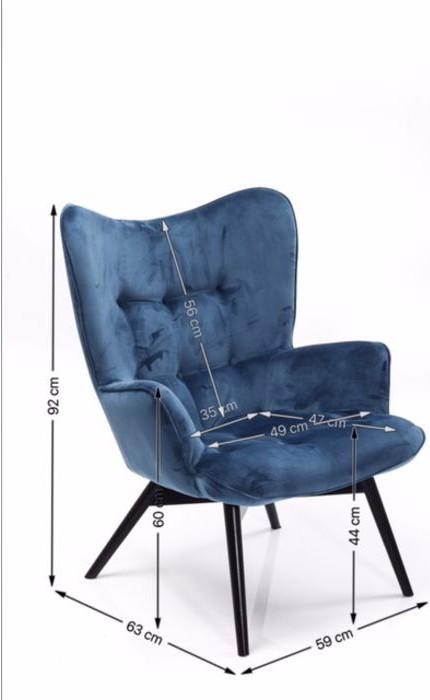 Image du produit Kare Design Fauteuil Vicky Velvet Petrol