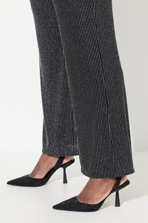 Produktbild Ulla Popken Hose Mary, Glitzerstreifen, weites Bein, Elastikbund (50, 52)