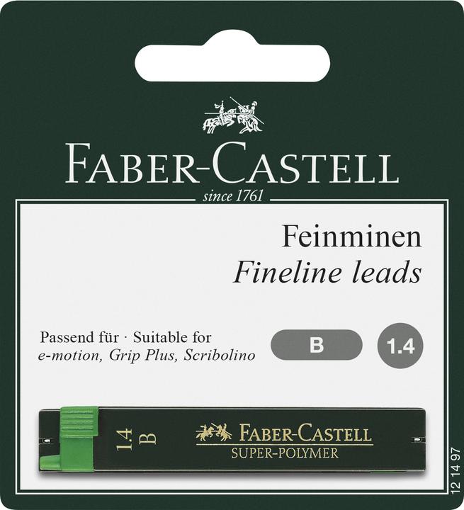 Immagine prodotto Faber-Castell Refill Super Polymer 1.4 mm, Nero (12 pz., 1.40 mm, B)