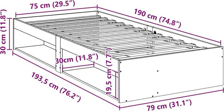 Immagine prodotto vidaXL Tagesbett (75 x 190 cm)