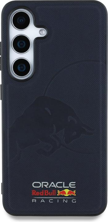 Actual product image Red Bull Case Leather Meshed Debossed Bull MagSafe for Samsung Galaxy S25 navy (Samsung Galaxy S25)