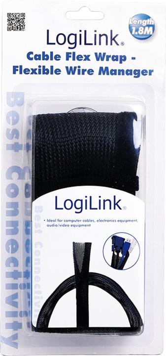 Productafbeelding LogiLink Kabelbundel stofslang, zwart (Kabeldoorvoer, 180 cm)