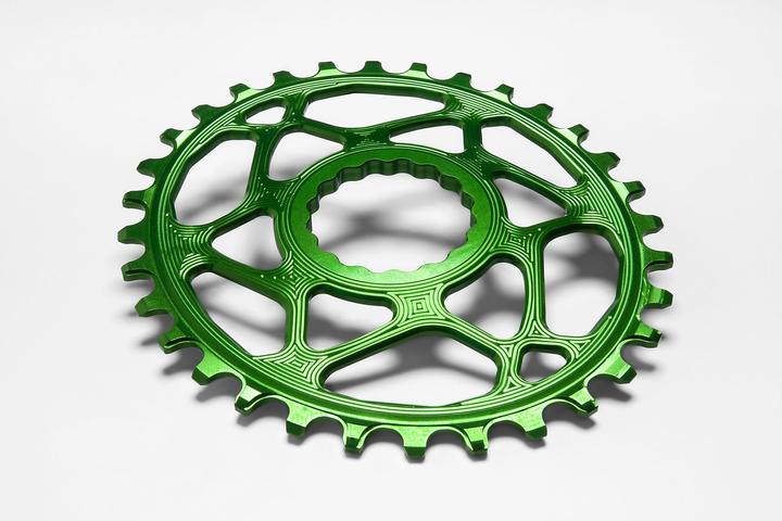 Actual product image AbsoluteBLACK aBLACK MTB OVAL RaceFace Cinch Direct Mount BOOST 148 (3mm offset) GREEN GREEN (28)