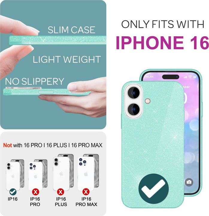 Produktbild Nalia Glitzer Hybrid Hülle (Apple iPhone 16)