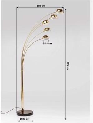 Immagine prodotto Kare Design Lampada da terra cinque dita in ottone (E14)