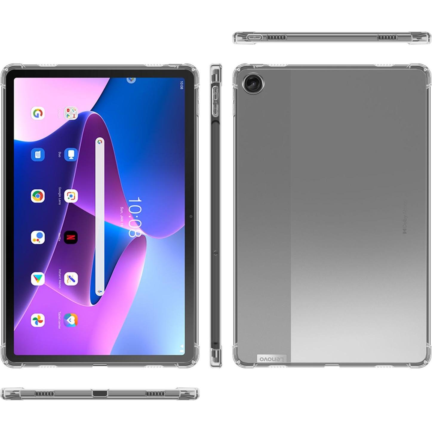 Cadorabo Hülle für Lenovo Tab M10 Plus 3er TPU Schutz (Tab M10 Plus), Tablet Hülle, Transparent