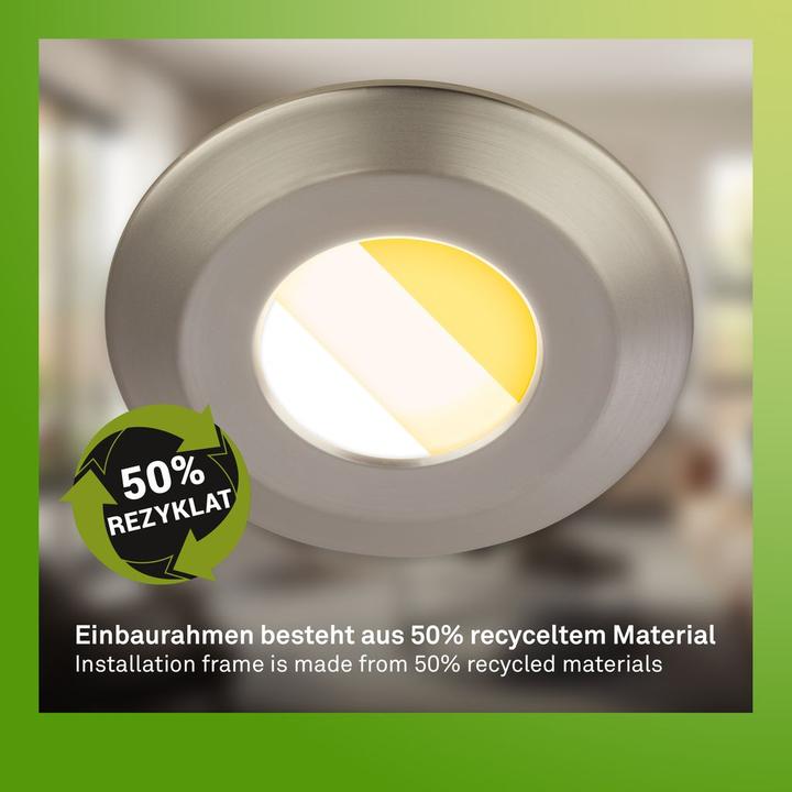 Actual product image Briloner Sustainable ultra-flat LED recessed lights set of 3 (520 lm)