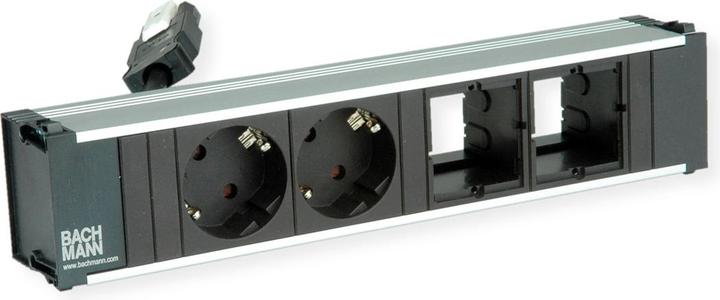 Actual product image Bachmann CONI module support 4-fold, 2x socket, 2x CM (912.027) (4 x, CEE 7/3)