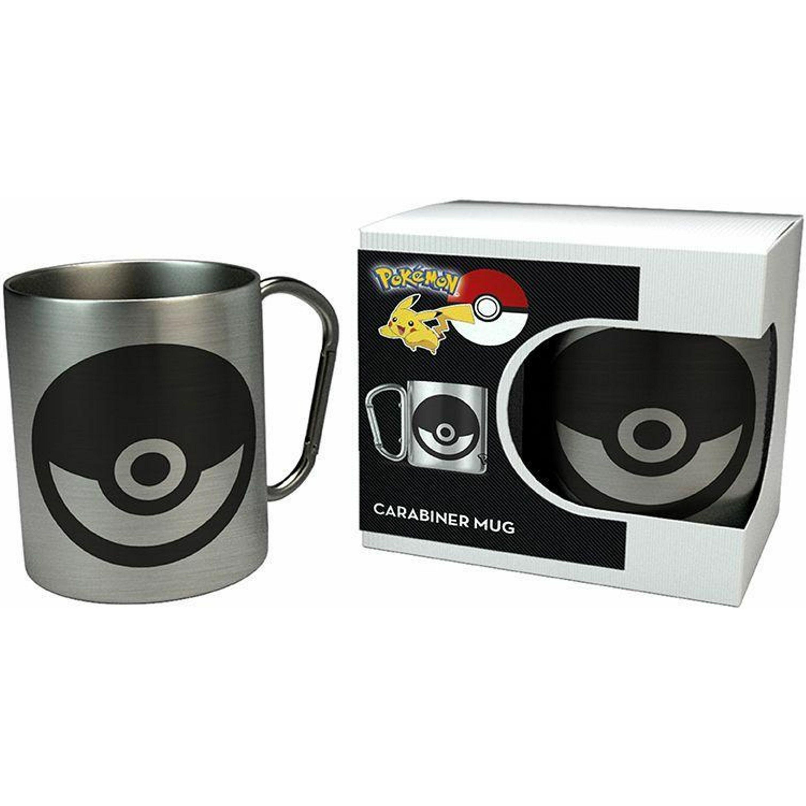 Abystyle Nero/Argento Pokemon Tazza 235Ml Carabiner Pokeball, Tazze,