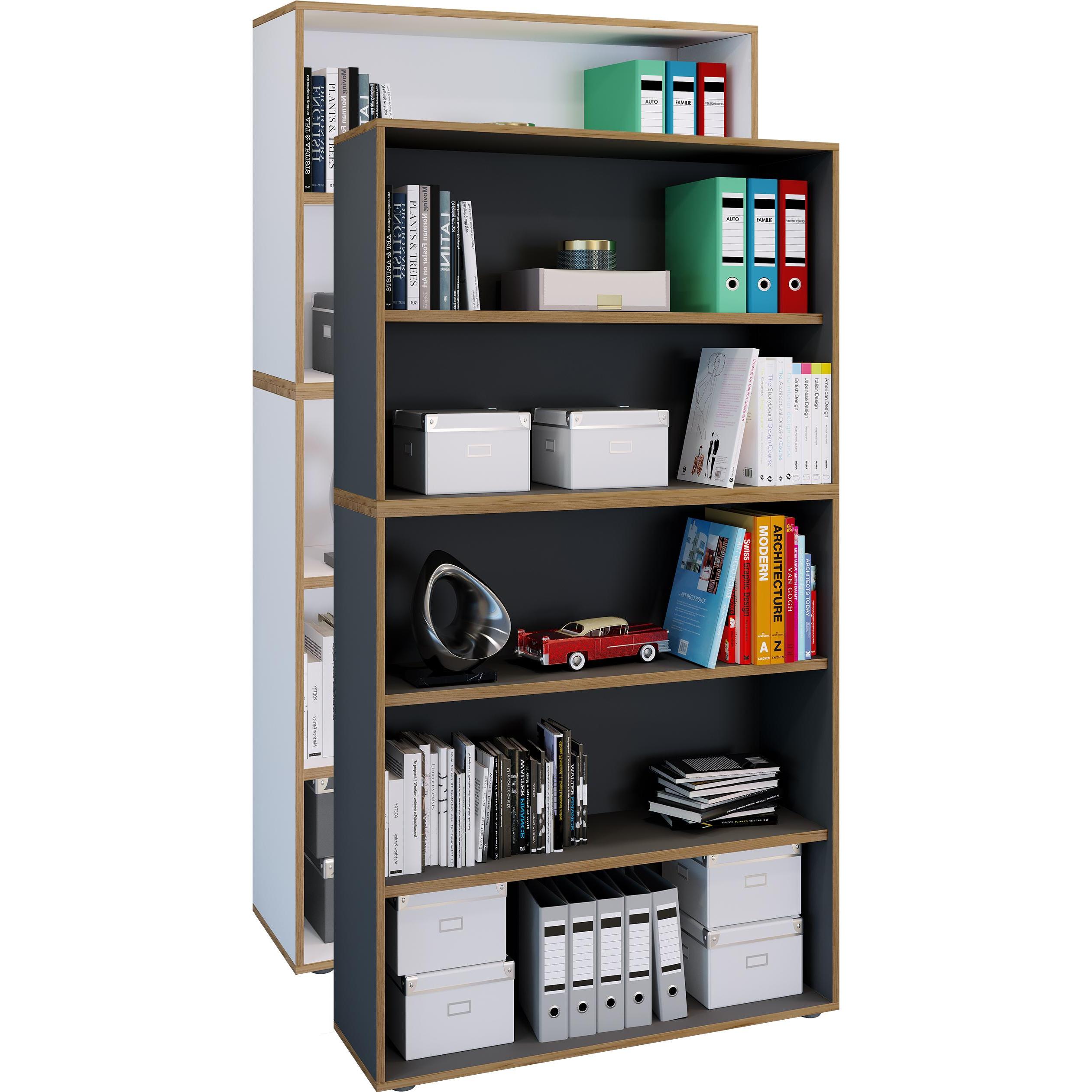 VCM, Aktenschrank, Regal Bücher Ordner Salia 5fach B. 100cm