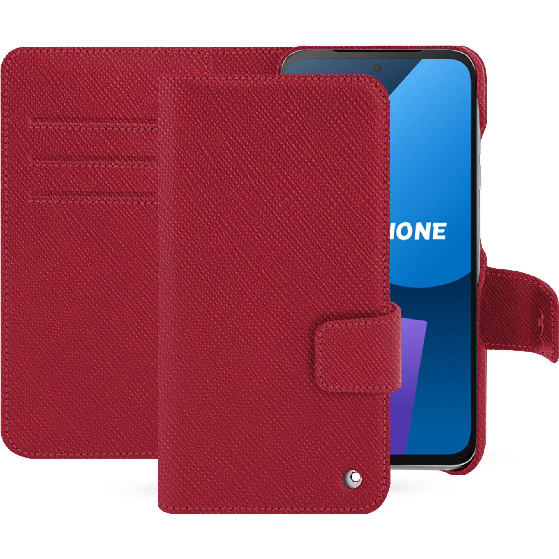Noreve Lederschutzhülle Fairphone 5 (OnePlus 5), Smartphone Hülle, Rot