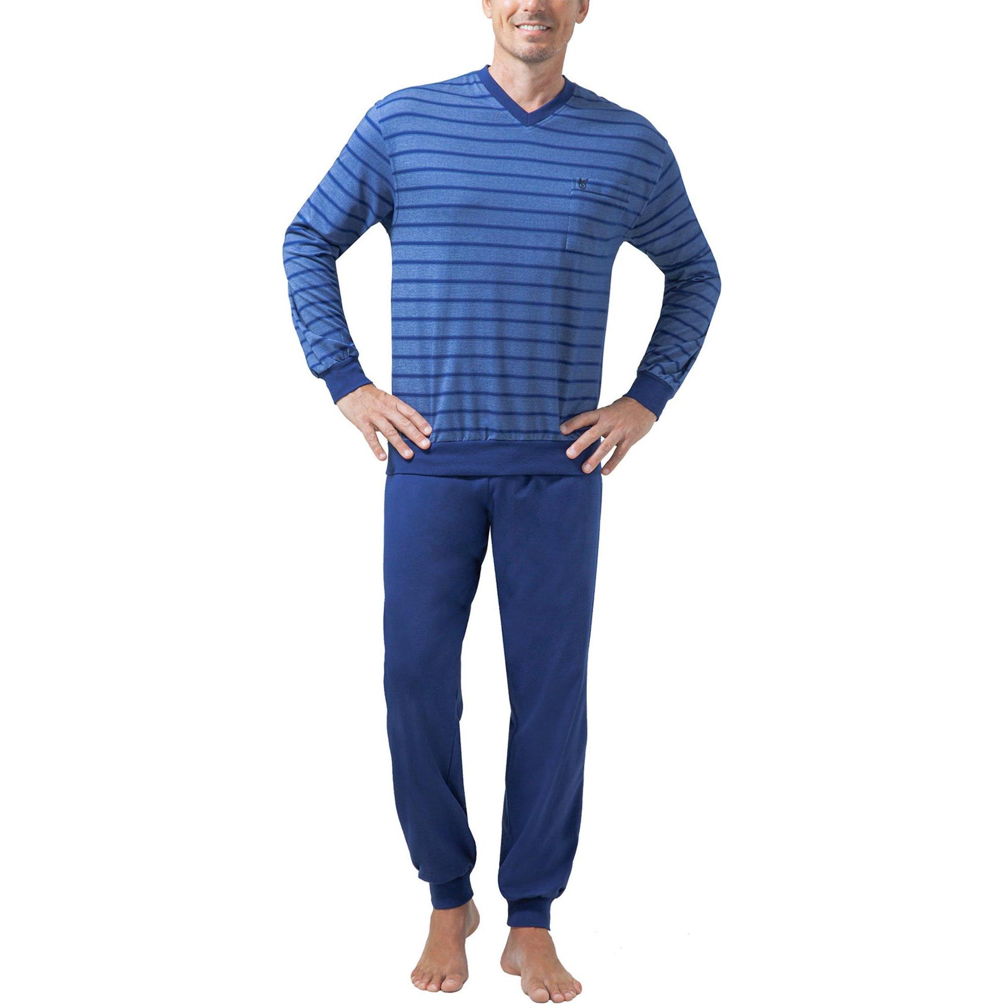 Thumbnail - Hajo, Herren, Pyjama, Pyjama Homewear Bequem sitzend - 16259, Blau, (L)