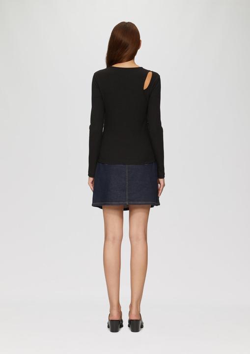 Actual product image S.Oliver T-Shirt Geripptes Longsleeve mit Cut-Out (48)