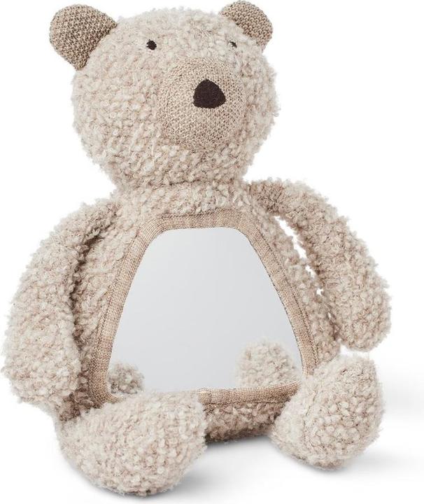 Smallstuff - Activity bear w. mirror, wool bouclé, nature - (40048-06) (35 cm)
