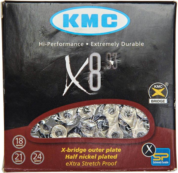 Actual product image KMC Velokette X8 EPT Silver/Grey (8-speed)