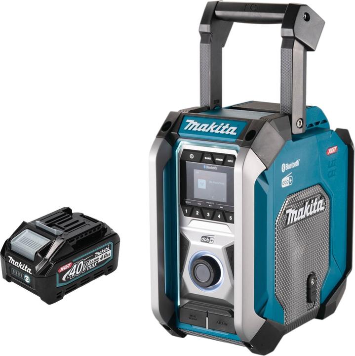 Produktbild Makita MR 007 GM1 Akku Baustellenradio 12 - 40 V max. Bluetooth DAB+ USB + 1x Akku 4,0 Ah - ohne (DAB+, FM, Bluetooth)