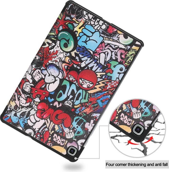 Image du produit Cover-Discount Galaxy Tab S6 Lite - Bandes dessinées sur les étuis en cuir intelligents à trois volets (Galaxy Tab S6 Lite 10.4 (2020))