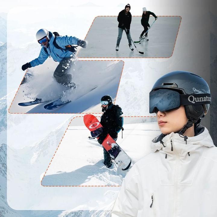 Actual product image Rockbros Other goods Qunature 10130003004 Ski Helmet with Earmuffs, Snowboard Size M - Black (54 - 58 cm, M)