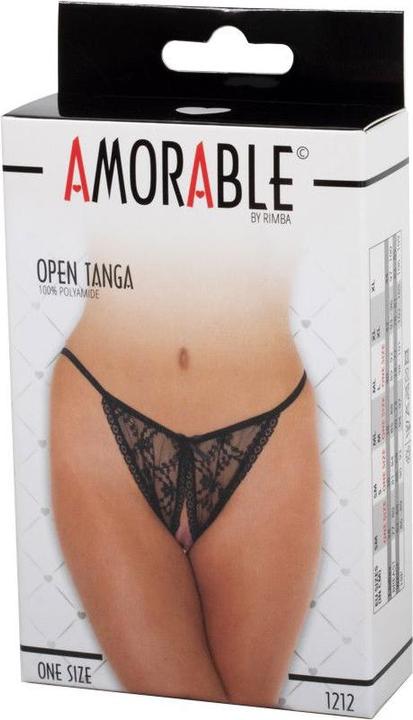 Produktbild Amorable by Rimba Sexy Crotchless Tanga Panties - Black (One Size)
