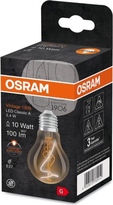 Actual product image Osram Vintage 1906 (E27, 3.40 W, 100 lm, 1 x, G)