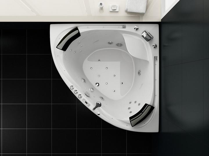 Produktbild Jet-Line Whirlpool VILLA SABRINA weiss 1,6x1,6 m Vollausstattung Wasserfall umlaufend (160 cm, 160000 cm)