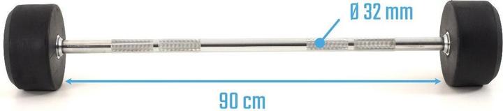 Actual product image Muscle Power Rubber Fixed Barbell