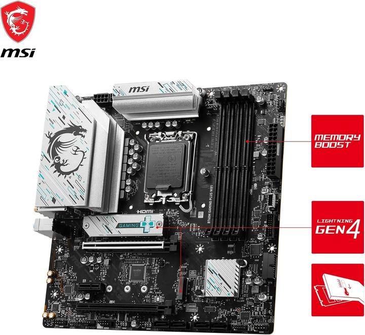Productafbeelding MSI MAG Gaming Plus Wifi B760,S1700,mATX,DDR5 (LGA 1700, Intel B760, mATX)
