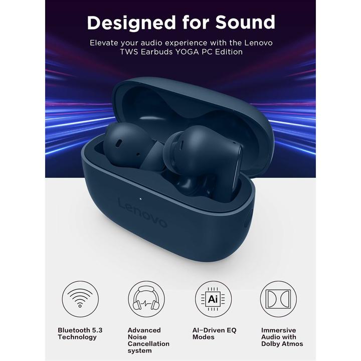 Actual product image Lenovo Yoga True Wireless Stereo Earbuds (ANC, 7 h, Wireless)