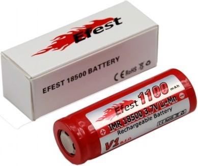 Actual product image Efest Battery IMR 18500 V1 - (plus pole flat) (1 pcs., 18500, 1100 mAh)