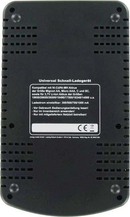 Image du produit AccuCell Chargeur rapide adapté aux batteries Li-ion, NiCd et NiMH. (Chargeurs sans batterie)