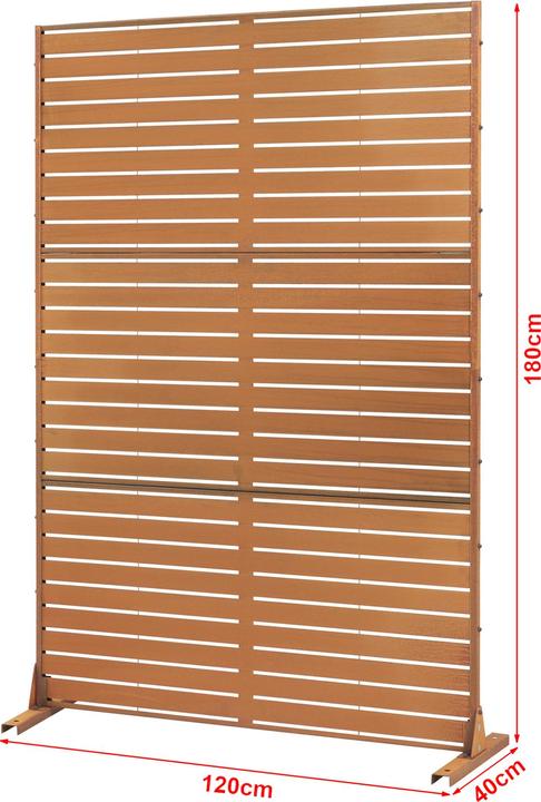 Actual product image Casa.Pro Trennwand Nodepp Cortenstahl 180x120 cm Edelrost (180 x 120 x 40 cm)
