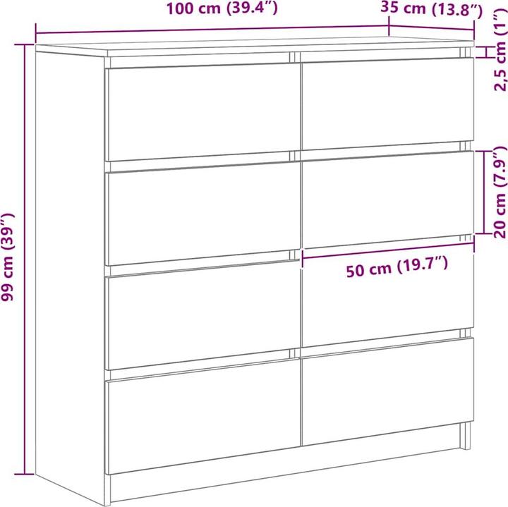 Produktbild vidaXL Sideboard (100 x 35 x 99 cm)