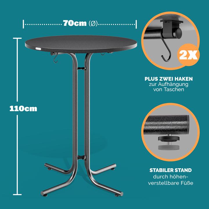 Actual product image Casaria Bar table (Ø 70 x 110 cm)