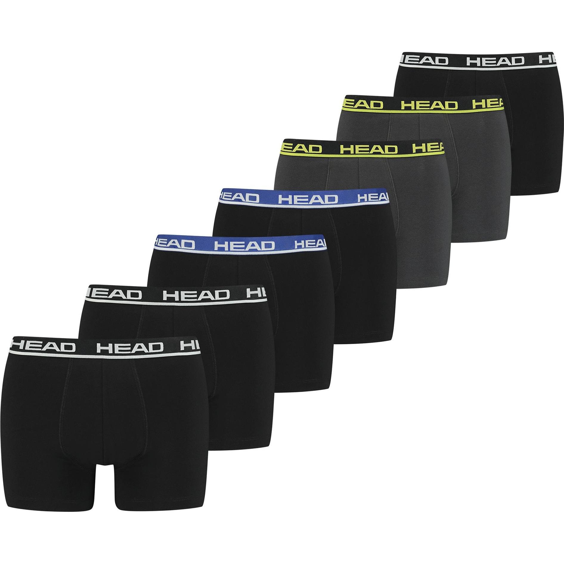Head, Herren, Unterhosen, Basic Boxer Trunks, Mehrfarbig, (L, 7er Pack)